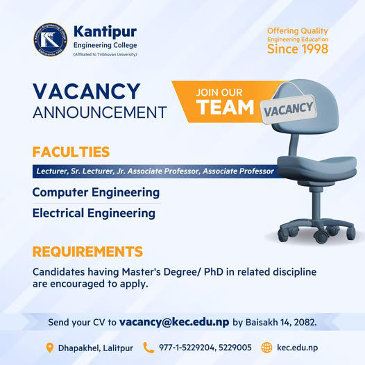 Lecturer, Senior Lecturer, Associate Professor Vacancy